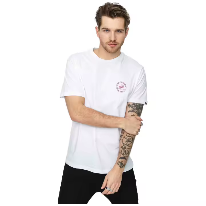 Camiseta de Manga Corta Vans Old Skool Circle para hombre en color blanco - 1