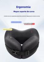 Almohada De Cuello Para Viaje Durable En Forma De U No Deformable Almohada Portátil Para Avión Rellena De Espuma De Memoria Material Poliéster/Celulosa - details 4