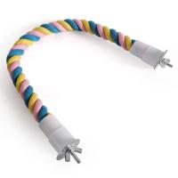 Juguete Para Aves De Compañía Mordedor De Algodón Colorido Para Periquitos Resistente Y Elástico Con Carril Para Colgar En Jaula - details 3