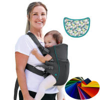 Portabebés, dos estilos de porteo, con babero Wonder Cover, correas ajustables, esencial para el registro, para recién nacidos y niños pequeños de 7 a 26 lb, gris - details 4