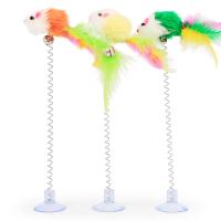 Juguete Interactivo Para Gatos Con Pluma De Color Multicolor Varilla De Feathers Con Ventosa De Sución Divertida Para Entretenimiento De Mascotas - details 6