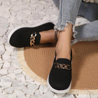 Zapatillas Planas De Mujer Con Cadena De Metal Tallas Grandes 43 Transpirables De Malla Antideslizantes Casual Verano - details 1
