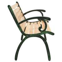 vidaXL Banco de jardín hierro fundido y madera maciza de abeto 116 cm - details 2
