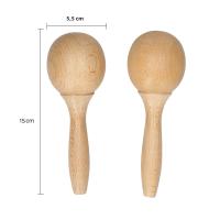 Par De Maracas De Encina Para Niños Instrumento De Percusión Rumba Shaker Juguete Musical De Madera - details 2