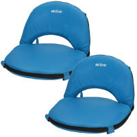 Aktive - Pack 2 asientos plegables azul, respaldo ajustable 6 posiciones, 41x40x33 cm, diseño compacto, tejido poliéster, transporte tipo mochila, fáciles de llevar y almacenar, ideales para playa, eventos, senderismo, picnic y actividades al aire libre - details 0