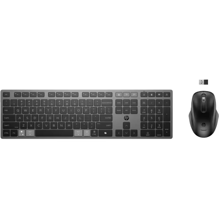 HP - Combinación de teclado y ratón inalámbricos recargables multidispositivo 725 9T5B0UT - 1