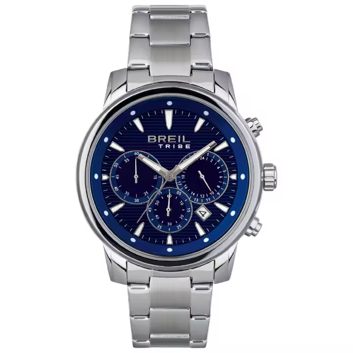 Reloj BREIL MEN'S CALIBER exfera MONOCHROMÁTICA MARRÓN movimiento CRONÓGRAFO CUARZO y PULSERA DE ACERO PLATEADO EW0512 - 1