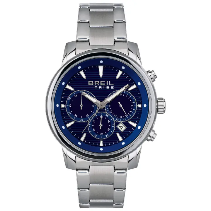 Reloj BREIL MEN'S CALIBER exfera MONOCHROMÁTICA MARRÓN movimiento CRONÓGRAFO CUARZO y PULSERA DE ACERO PLATEADO EW0512 - 1