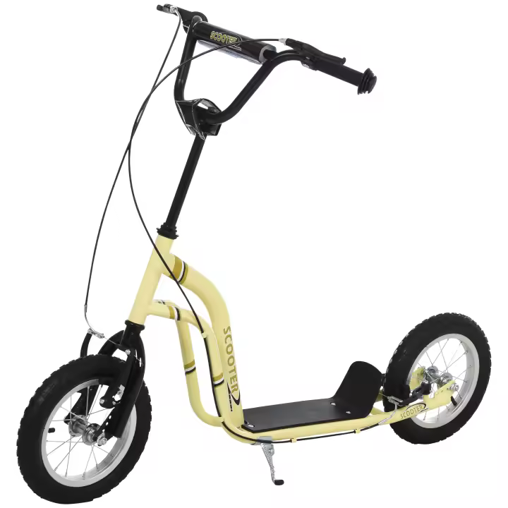 HOMCOM Patinete para niños a partir de 5 años Patinete Patinete para niños Patinete urbano Patinete para niños Patinete con neumáticos 12 Pulgadas Goma Aluminio 120 x 58 x 85-95 cm - 1