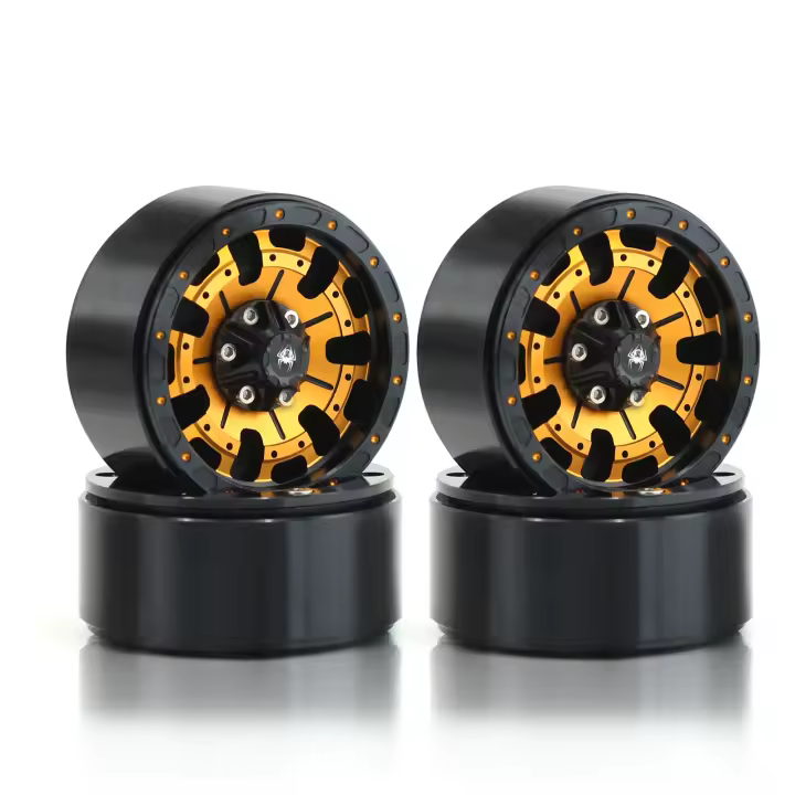 4Pcs Rueda De Aleación De Aluminio CNC 1.9 Para Coche RC Crawler 1/10 Axial SCX10 90046 AXI03007 TRX4 VS4-10 Gen8 RBX10 Rojo Y Negro - 1