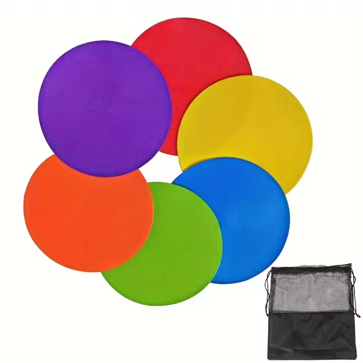 6Pcs 12Pcs Marcadores De Fútbol Auxiliares En Forma De Cono Plano Redondo Y Redondo Para Entrenamiento Y Juegos Deportivos Herramienta De Enseñanza Al Aire Libre - 1