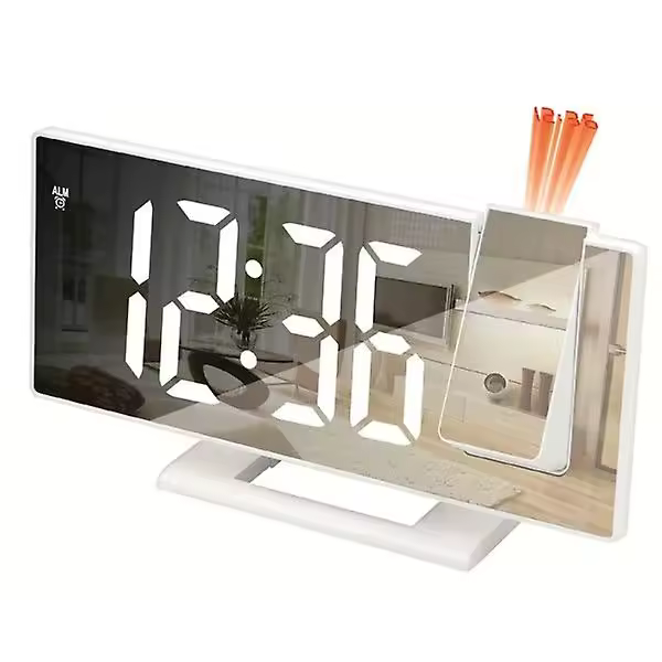 Reloj despertador digital LED Reloj de proyección Proyector Reloj de techo con pantalla de temperatura y hora Luz de fondo Reloj despertador para el hogar [kk] - 1