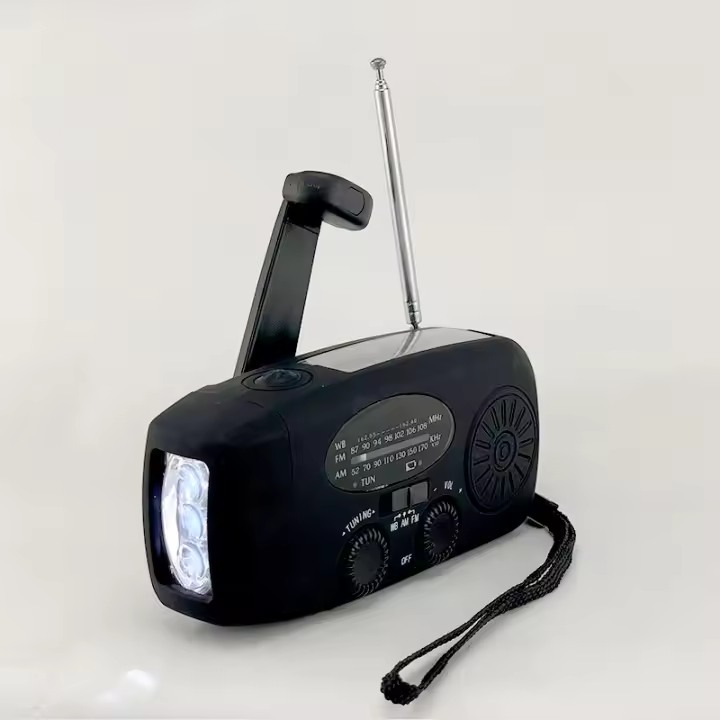 FM/AM/NOAA Radio Meteorológica de mano de manivela autobializado solar portátil de emergencia radios de supervivencia Mini with 3 LEDs Super Bright interior 2000mAh Bapería Banco de Energía inteligente Cargador de teléfono, Alerta SOS - 1