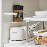 Soporte De Especias Montado En La Pared Sin Perforar Portátil Para Cocina Baño Sala De Estar Organizador De Alimentos - details 2