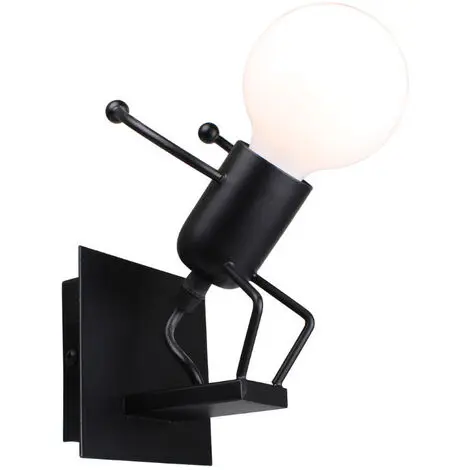 Lámpara de pared creativa con forma de bailarina negra, estilo retro, de Iron Man, para bar, dormitorio, cocina, restaurante, cafetería y pasillo - 1
