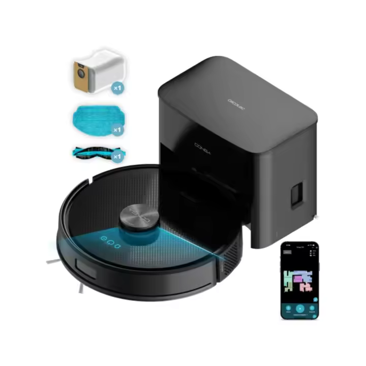 Robot aspirador Cecotec Conga Y50 5000Pa + base autovaciado WiFi 3L negro - 1