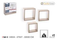 STARLEY - SET3 Estantes Cubo de Pared , Blanco rganizadores de Almacenamiento de Cubos 24/27/30 - details 4