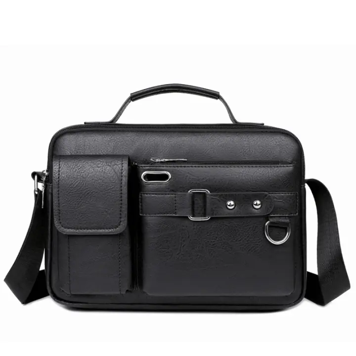 Bolso de hombre de piel sintética verde para reuniones de negocios - 1