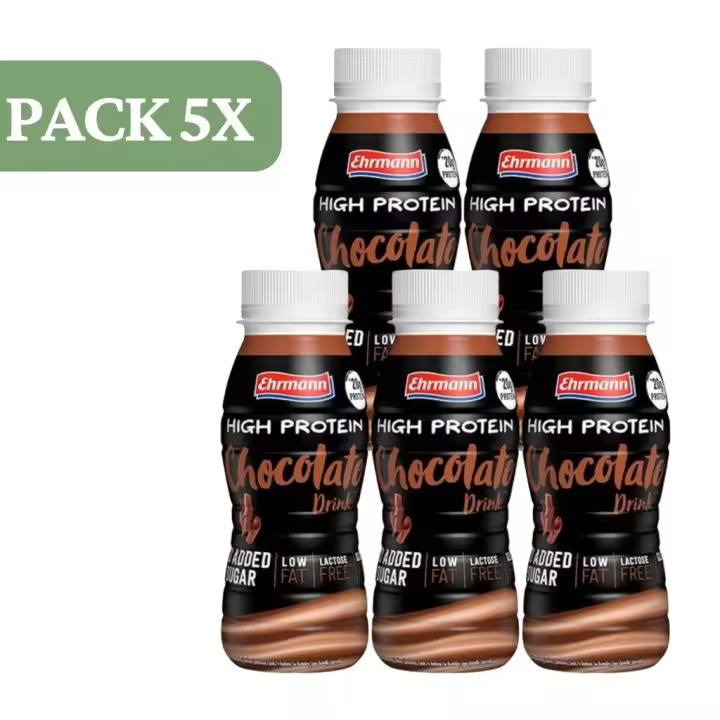 Pack 5 Bebidas Alta en Proteína - High Protein  250ml  Varios Sabores  Alto en Proteínas  Bajo en Calorías  Ideal para Recuperación Muscular  EHRMANN - 1