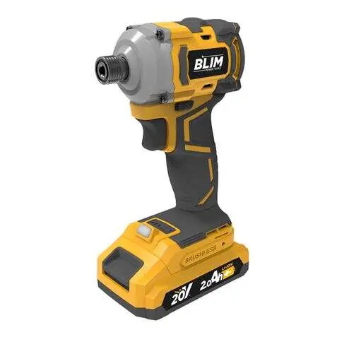 Blim atornillador de impacto serie slim s/carbones 20v - bateria 2ah - 220nm - color amarillo - 1