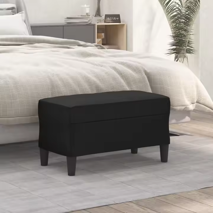 vidaXL Banco de cuero sintético negro 70x35x41 cm - 1
