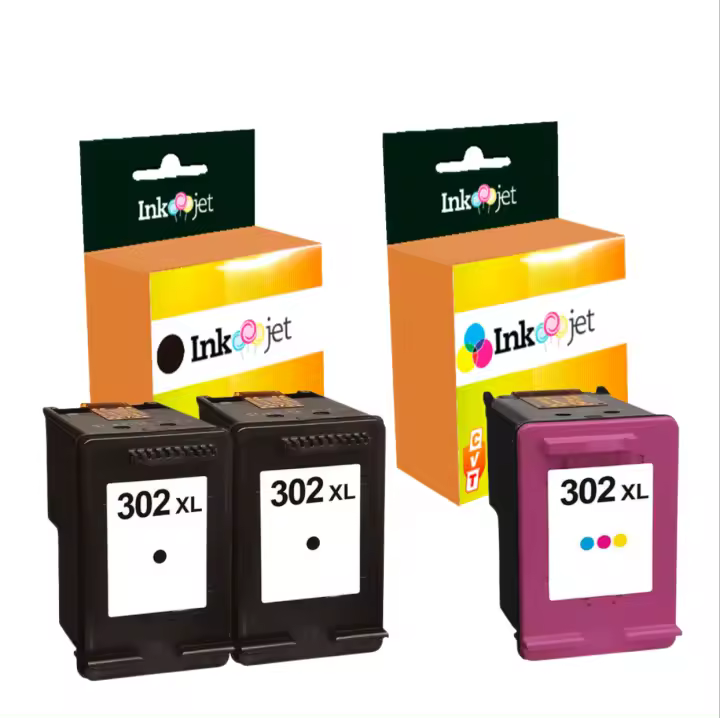 Pack Cartuchos de Tinta HP 302XL Negro y Tricolor Compatible de Alta Calidad - 1