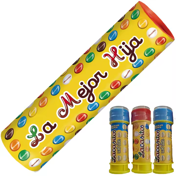 Lacasitos Megatubo 1,5 KG-La mejor hija + 3 POMPEROS LACASITOS - 1