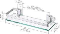 Baño de aluminio estante vidrio templado rectángulo 1 capa extra gruesa plata arenado montaje en pared - details 2