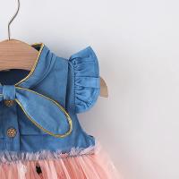Vestido De Verano Para Niñas 0-3 Años Con Manga Volante Pequeño Y Lazo Estilo Cowgirl Polka Dot Colorido Vestido De Princesa Dulce - details 2