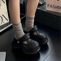 Zapatos de Suela Gruesa con Guantes que realzan la altura para Mujer en verano, zapatillas de Playa antideslizantes con Baotou, sandalias de Eva Modernos y versátiles. - details 0