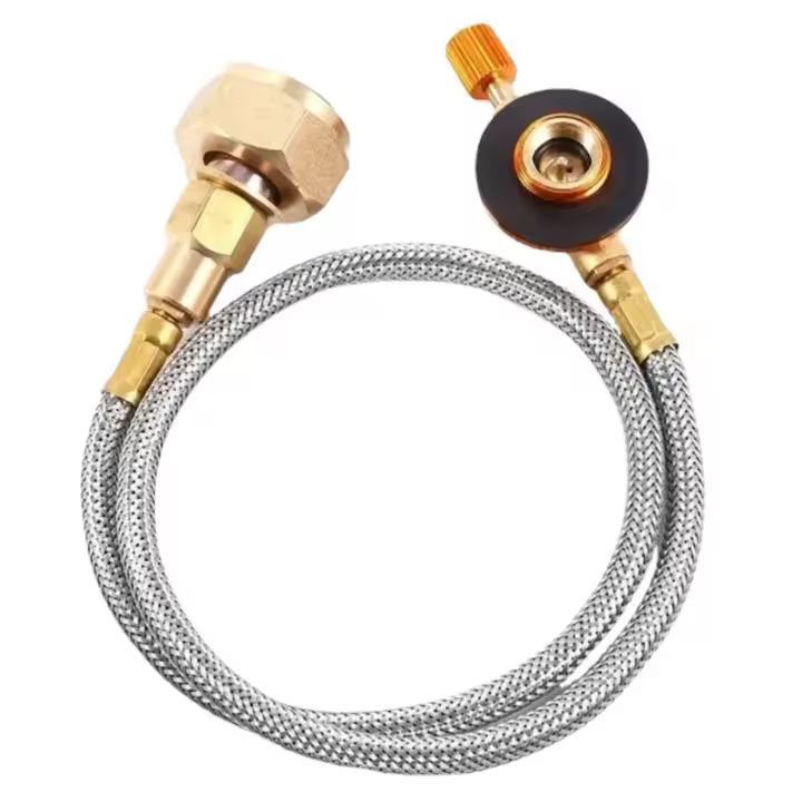 Adaptador De Tanque De Propano Para Estufa De Camping Al Aire Libre Conductor Metálico Duradero Adaptador De Botella LPG Incluye Encendido - 1