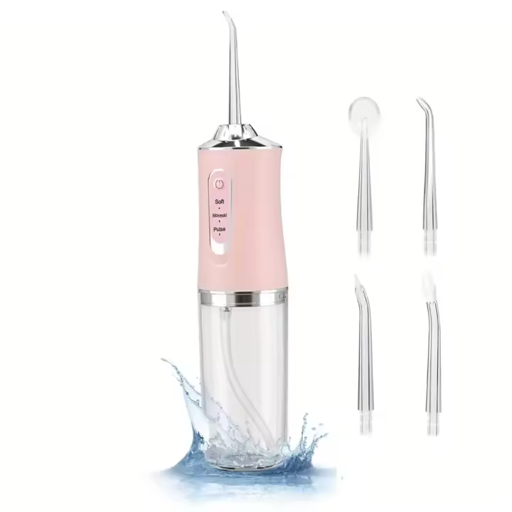 ZVD Irrigador Bucal Inalámbrico Recargable USB，Ocho boquillas， - Limpieza Profunda Portátil Impermeable - 1