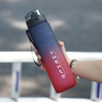 Botella Deportiva De Agua Con Mango 500-1000ml Gradiente Transparente Y Frosted Para Gimnasio Deporte Camping Uso Exterior - details 9