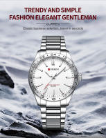 Reloj De Pulsera De Moda Para Hombre CURREN Ultrafino De Acero Inoxidable Resistente Al Agua Con Dial Luminoso Y Cierre De Pulsera - details 0