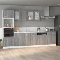 vidaXL Armario bajo fregadero “Lyon” madera ingeniería en color Blanco/Marrón roble/Roble ahumado y más | almacenamiento funcional diseño moderno para baño dormitorio sala - details 7