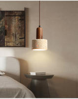 Lámpara Colgante De Carrilera LED Amarilla Marmol Japonés Wabi Sabi Travertino Nórdica Para Lateral De Cama Restaurante Pasillo Decoración - details 3