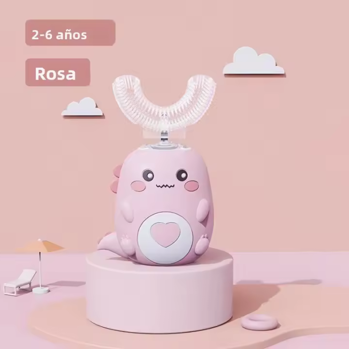 Cepillo De Dientes Eléctrico Para Niños Con Cerdas De Silicona 360 Grados Automático Recargable Por USB Cepillo Inteligente En Forma De U - 1