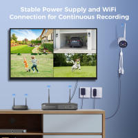 Hiseeu 10CH NVR 3MP Sistema de Seguridad WiFi Kit, con 4 Cámaras, Detección de Humanos, Visión Nocturna IR, Audio Bidireccional, Impermeable IP66, Compatible con Alexa, Sin HDD - details 6