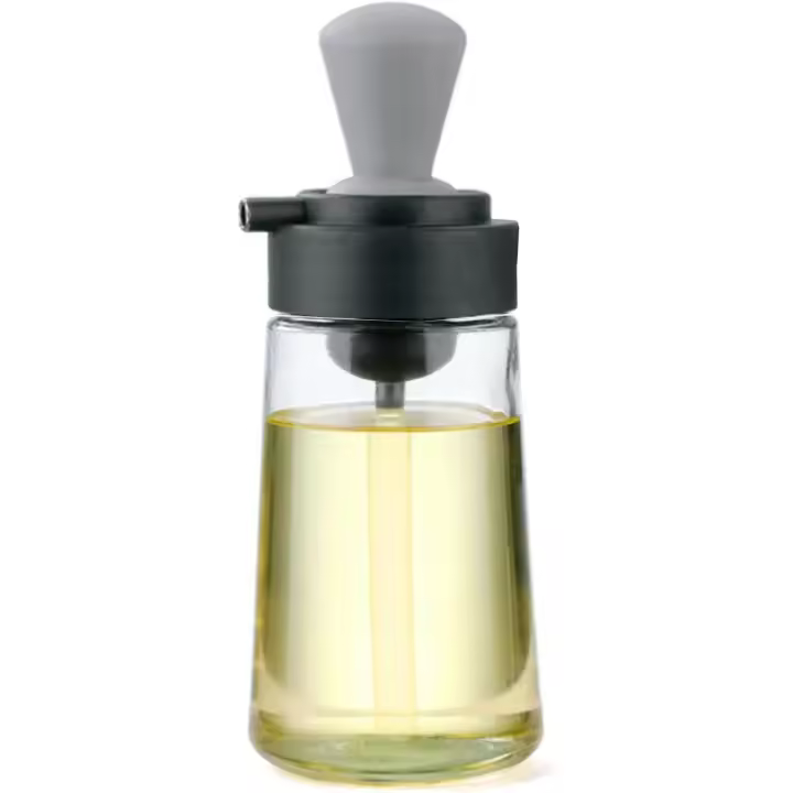 Euroxanty Aceitera y Vinagrera de Cristal con Pincel de Cocina Incorporado - 1