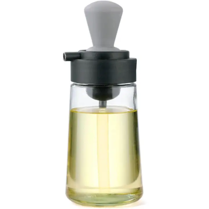 Euroxanty Aceitera y Vinagrera de Cristal con Pincel de Cocina Incorporado - 1