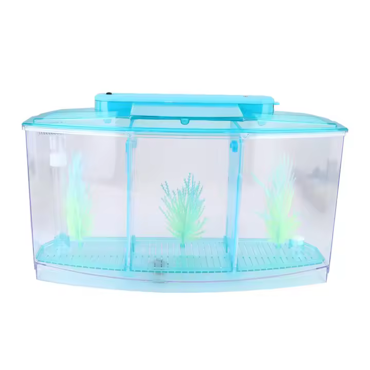 Tanque De Acuario Con LED Y División En Tres Secciones Para Cría Y Aislamiento De Pequeños Peces Tanque De Acrílico Para Acuarios - 1