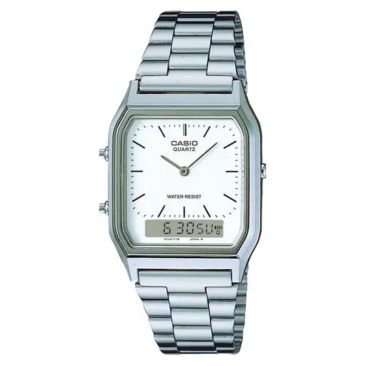 RELOJ CASIO AQ-230A-7DMQYES RETRO VINTAGE EDGY COLLECTION DE HOMBRE ACERO ANALOGICO-DIGITAL - 1