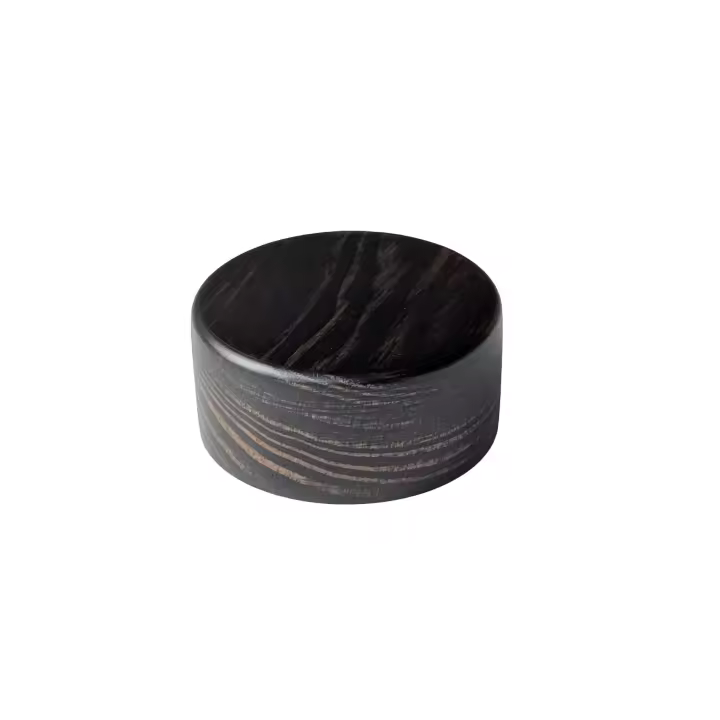 Peanas circulares de madera maciza. Acabado barniz Nogal mate. Grosor: 3 cms. Varias medidas. GRECA. - 1