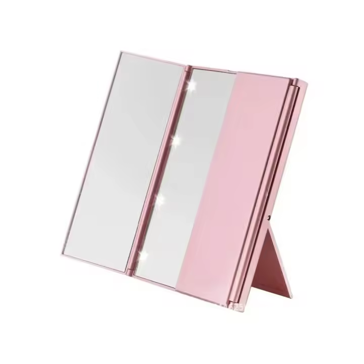 Espejo De Maquillaje LED Portátil Con Tres Lados Para Un Look Perfecto Cualquier Lugar Ideal Para Viajes Y Ajustes Rápidos - 1