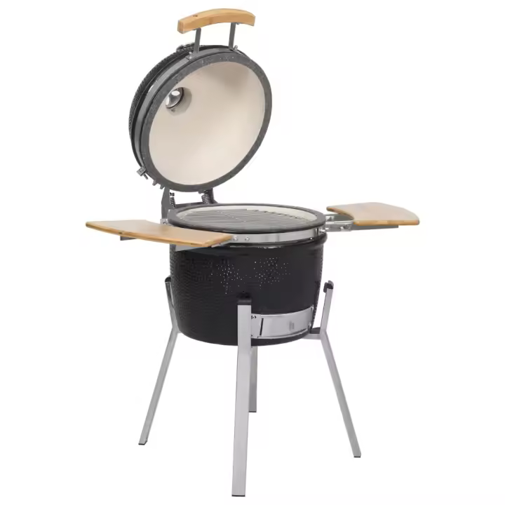 vidaXL Kamado Barbacoa de Carbón con Estantes Parrilla Quemador Cerámica 76 cm BBQ Color Negro,  Rojo, y mas - 1