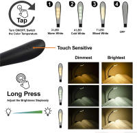 Lámpara De Lectura Recargable USB Clip-On Luz De Libro Ajustable Para Niños Auxiliar De Sueño Luz Para Kindle 3 Colores - details 9