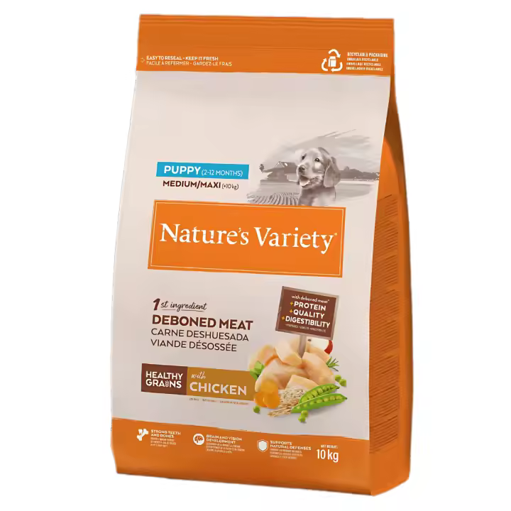 Nature´s Variety Puppy Medium/Maxi Healthy Grain Chicken | Alimento Natural para Cachorros Medianos/Grandes con Pollo y Granos Saludables - Nature's Variety Puppy Medium/Maxi - 1