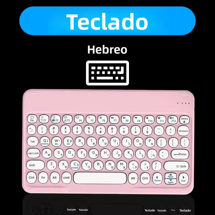Teclado Inalámbrico Bluetooth Redondo Silencioso CASEPOKE Compatible Con Samsung Xiaomi Google Huawei iPad Móvil Y Ratón - 1