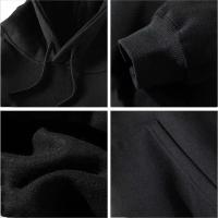 Suéter De Capucha Para Hombre De Algodón Pesado 500GSM Moda Otoño Invierno Casual Color Sólido Sudadera Top Masculino - details 5