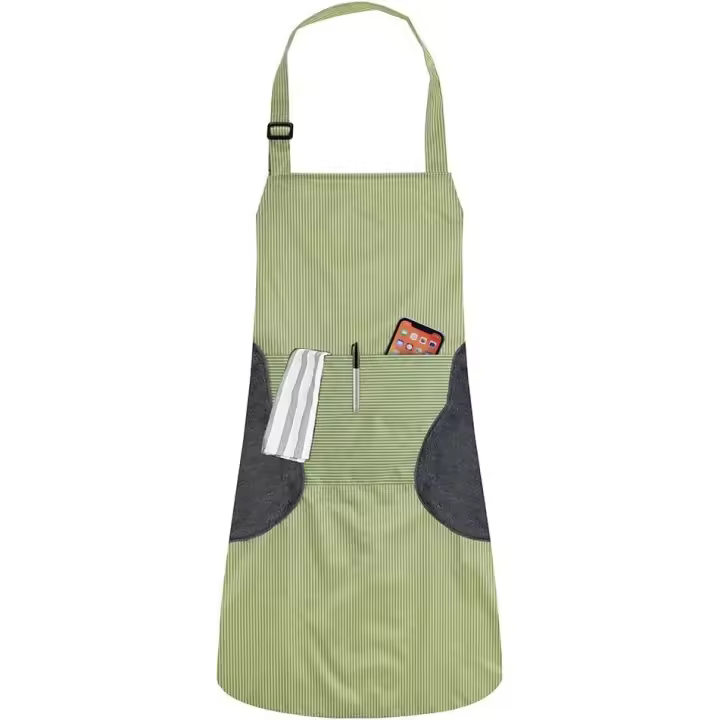 Delantal impermeable del PVC del delantal unisex profesional de la cocina para los hombres y las mujeres verdes OFFICE - 1